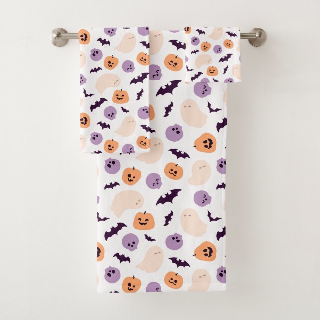 Fun Kids Halloween Muster Badhandtuch Set (Insitu)