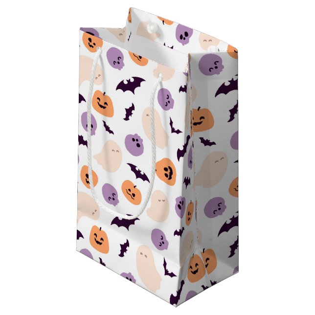 Fun Kids Halloween Muster Kleine Geschenktüte (Vorderseite Schrägansicht)