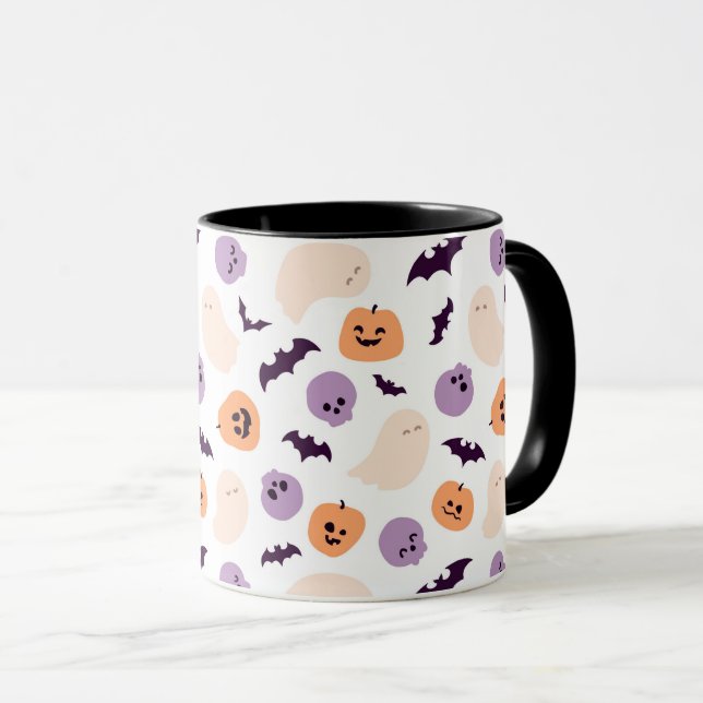 Fun Kids Halloween Muster Tasse (VorderseiteRechts)