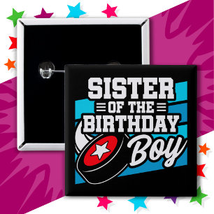 Fun Kids Hockey Party Schwester des Geburtstagskin Button