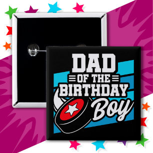 Fun Kids Hockey Party Vater des Geburtstagskinder Button