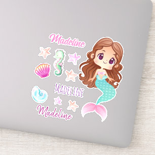 Fun Kid's Mermaid Name Set Aufkleber