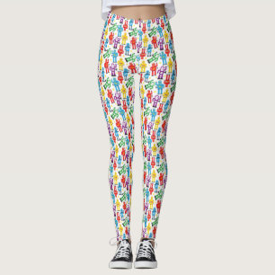 Fun Kids Roboter und Außerirdischen Farbenfroh Gem Leggings