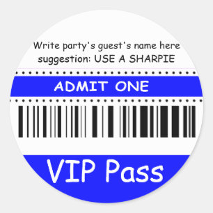 Fun Kids VIP Pass Einlass einer Geburtstagsparty ( Runder Aufkleber
