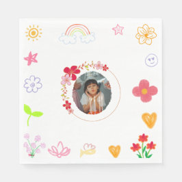 Fun Kindergeburtstag Napkins - Gelb & Lila Serviette