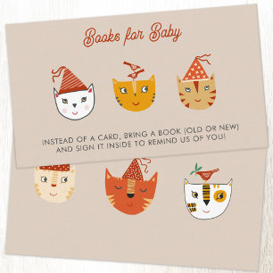 Fun Kitty Cat Baby Shower Books for Baby Begleitkarte