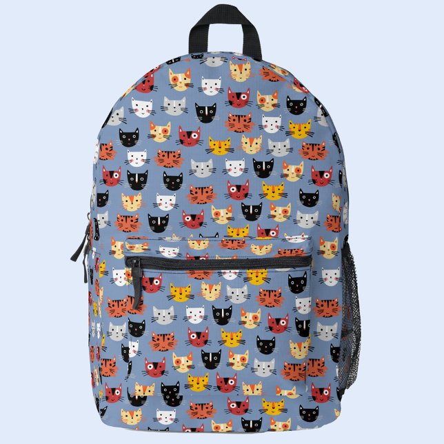 Fun Kitty Cat Bedruckter Rucksack (Fun cat face pattern backpack)