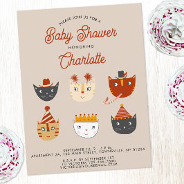 Fun Kitty Cat Personalisiert Babydusche Einladung Postkarte