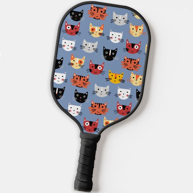 Fun Kitty Cat Pickleball Schläger (Fun kitty cat pattern pickleball paddle for animal lovers.)
