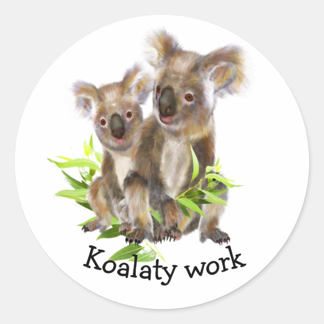 Fun Koalaty fördert Motivierend Arbeit Runder Aufkleber (Vorderseite)