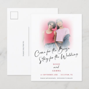 Fun kommen für Booze Foto Save the Date Ankündigun Ankündigungspostkarte