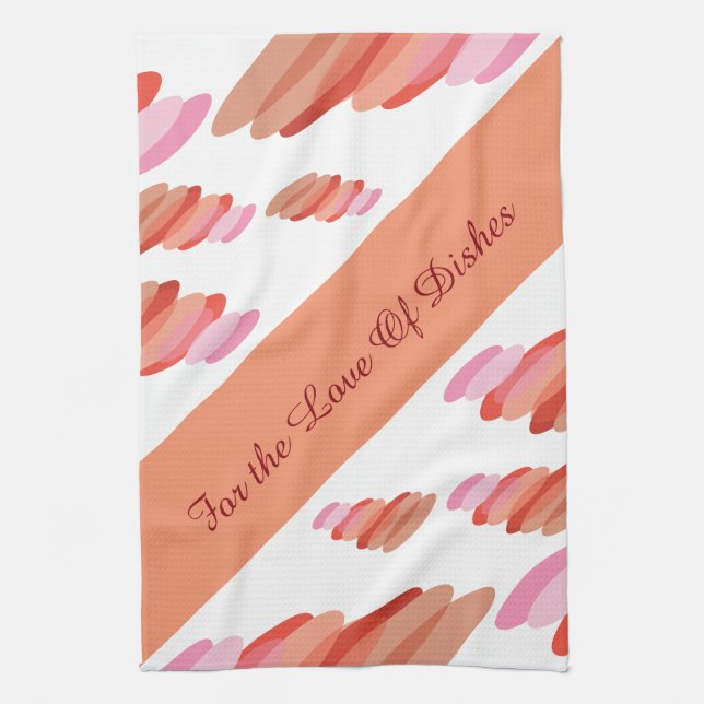 Fun Korallenpfirsich modernes Handtuch (Vertikal)