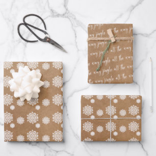 Fun Kraft Snowflake Weihnachten Jingle Geschenkpapier Set