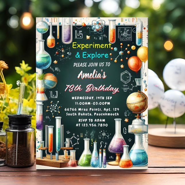 Fun Labrador Kids Geek Nerd Mad Science 9. Geburts Einladung (Von Creator hochgeladen)