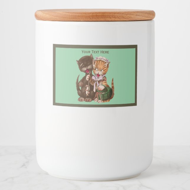 Fun Lady Cat Rats für männliche Katze auf Grün Lebensmitteletikett (Vorderseite)