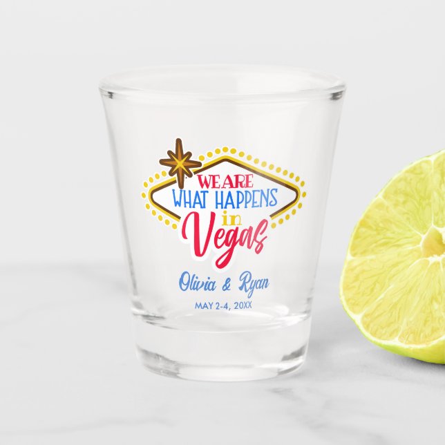 Fun Las Vegas Gastgeschenke Hochzeiten Shot Glasse Schnapsglas (Vorderseite)