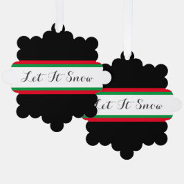 Fun lassen Sie Text schwarz-grün Streifen schneefr Ornament Karte