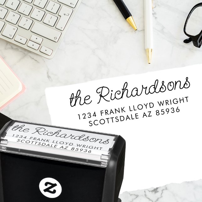 Fun Lässige Skript-Rücksendeadresse Selbstfarbige  Permastempel (Von Creator hochgeladen)