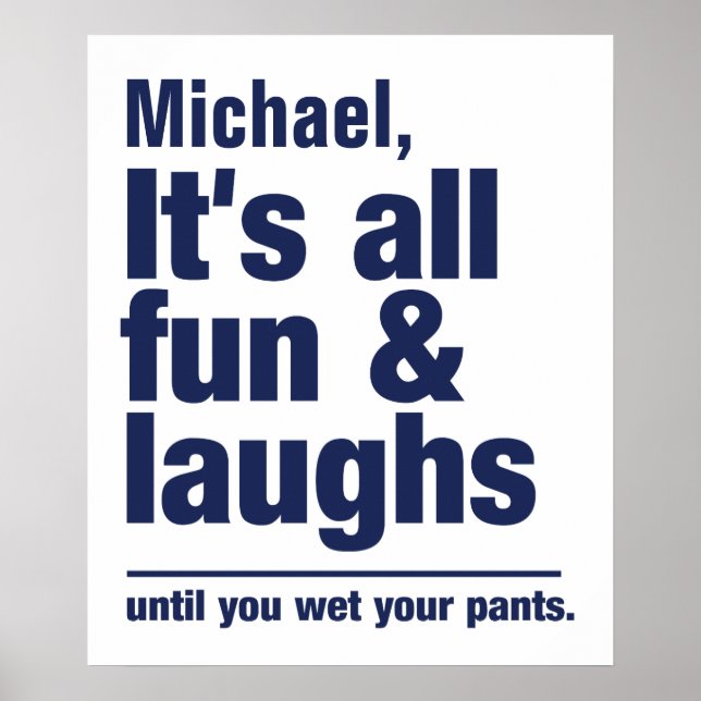 FUN & LAUGHS individuelle Name Poster (Vorne)