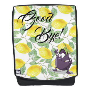 Fun Lemon und Eggplant Fett Face Backpack Rucksack