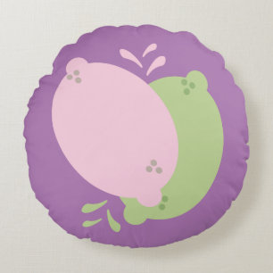Fun Lemon und Limon Fresh Squeezable Citrus Rundes Kissen