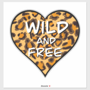 Fun Leopard Geparden Muster wild und frei Herz Aufkleber