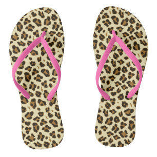 Fun Leopard Print Flip Flops