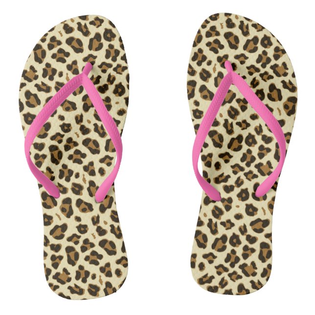 Fun Leopard Print Flip Flops (Fußbett)