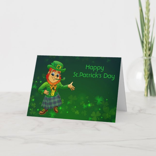 Fun Leprechaun St. Patricks Day Spaß Karte (Vorderseite)