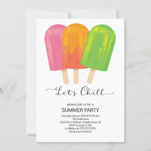 Fun Let's Chill Ice Pops Sommerliches Party Einladung