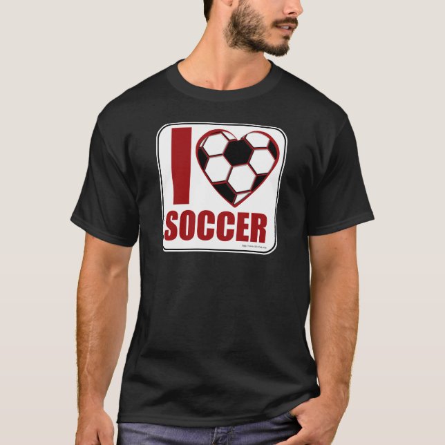 Fun Liebe Fußball Sporty Ball Herzdesign T-Shirt (Vorderseite)