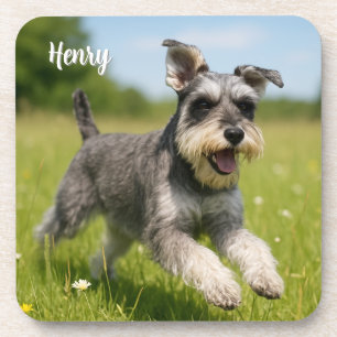 Fun-liebevolles Personalisiertes Schnauzer Unterse Getränkeuntersetzer