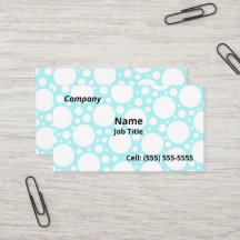 Fun Light Blue Polka Dot Business Cards