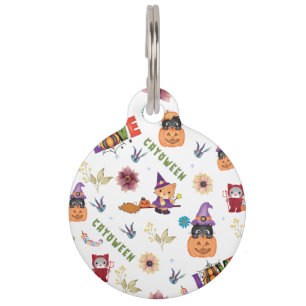 Fun Lila Hat Catoween, Niedlich Orange Pumpkin Haustiermarke