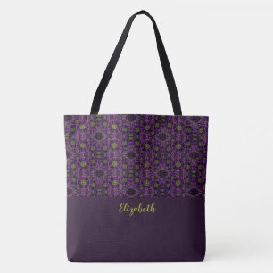 Fun Lila Muster Mit Monogramm Tote Bag