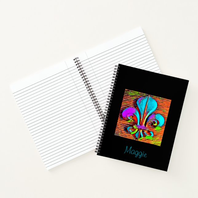 Fun Lilie Mardi Gras Personalisiert Notebook Notizbuch (Innenseite)