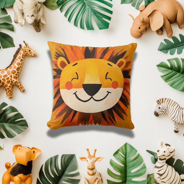 Fun Lion Face Kids Safari Thema Kinderzimmer dekor Kissen (Von Creator hochgeladen)