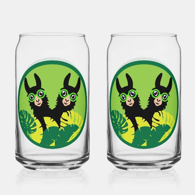 Fun Llama Alpaca Zuhause und Leben Dosenglas (Vorderseite)