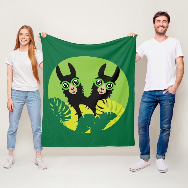 Fun Llama Alpaca Zuhause und Leben Fleecedecke (Beispiel)