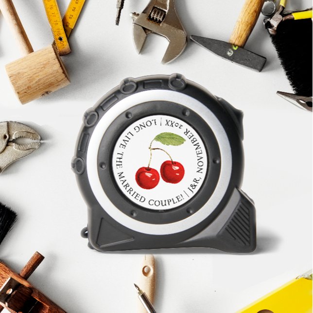 Fun Long Live Red and White Liebe Name Date Maßband (Von Creator hochgeladen)