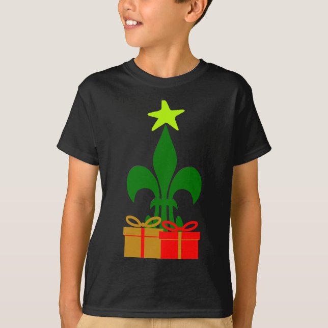 Fun Louisiana Christmas Tree Cajun New Orleans  T-Shirt (Vorderseite)