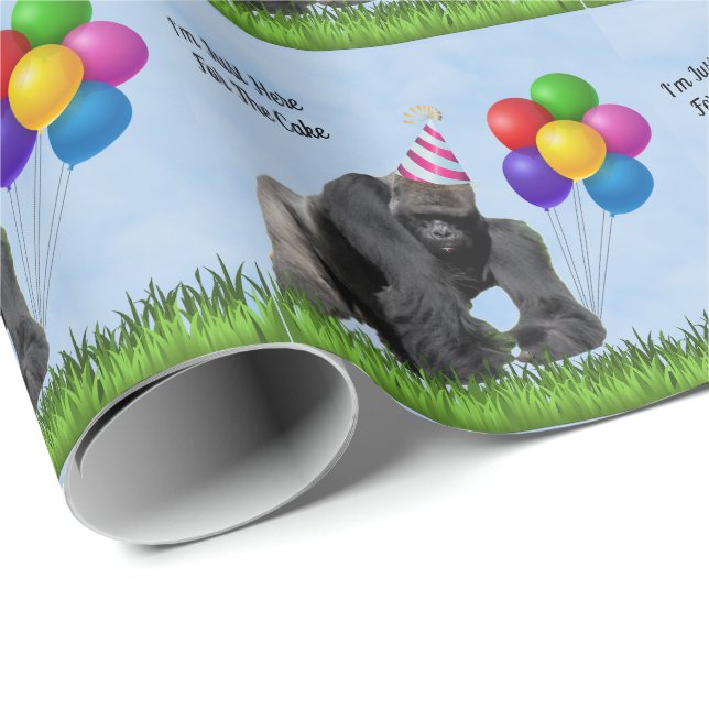 Fun Love Birthday Gorilla - Papierrolle Geschenkpapier (Rolleneckpunkt)