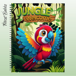 Fun Macaw Unique Parrot Whimsical Cartoon Bird 🦜 Notizbuch