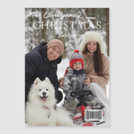 Fun Magazine Cover Style Weihnachts-Foto Magnetkarte