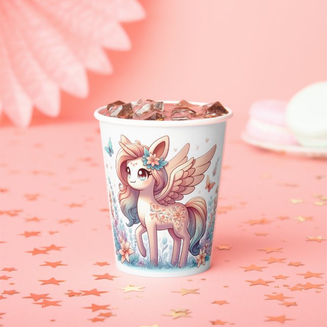 Fun Magical Unicorn Kinderdusche Pappbecher (Insitu)