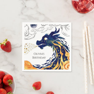 Fun Majestic Dragon Birthday Serviette