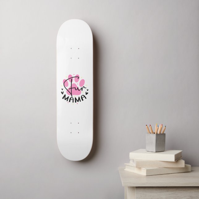 Fun Mama Cat Paw Print Skateboard (Wandkunst)