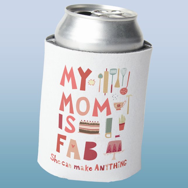 Fun Mama Dosenkühler (My Mom is fab fun hand lettered can cooler)