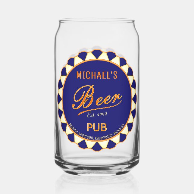 Fun Man Höhle Bier Flasche Bier kann Brille Dosenglas (Vorderseite)