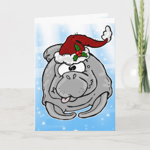 Fun Manatee Weihnachtskarte Feiertagskarte